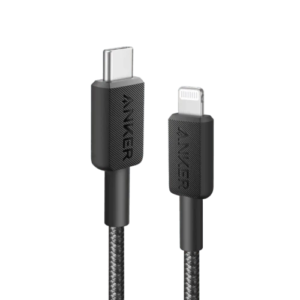 كابل أنكر 322 USB-C إلى Lightning مضفر بطول 0.9 متر/3 قدم - أسود